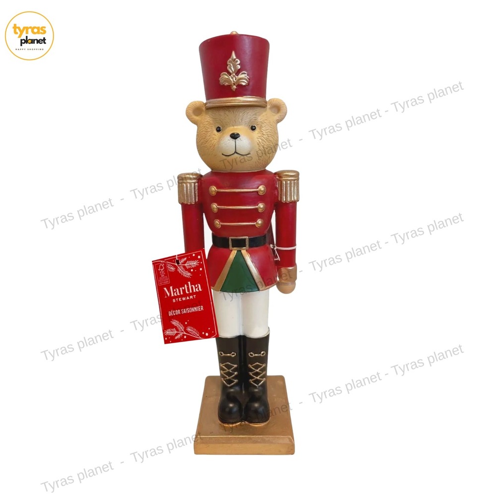 Martha Stewart 12" Teddy Bear Nutcracker Toy Soldier Brown Bear w/ Wreath NEW